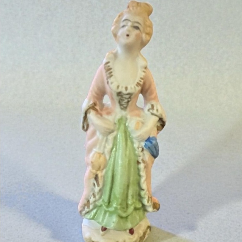 🌺Antique Hand Painted Porcelain Lady Figurine Victorian Woman c 1890-1910